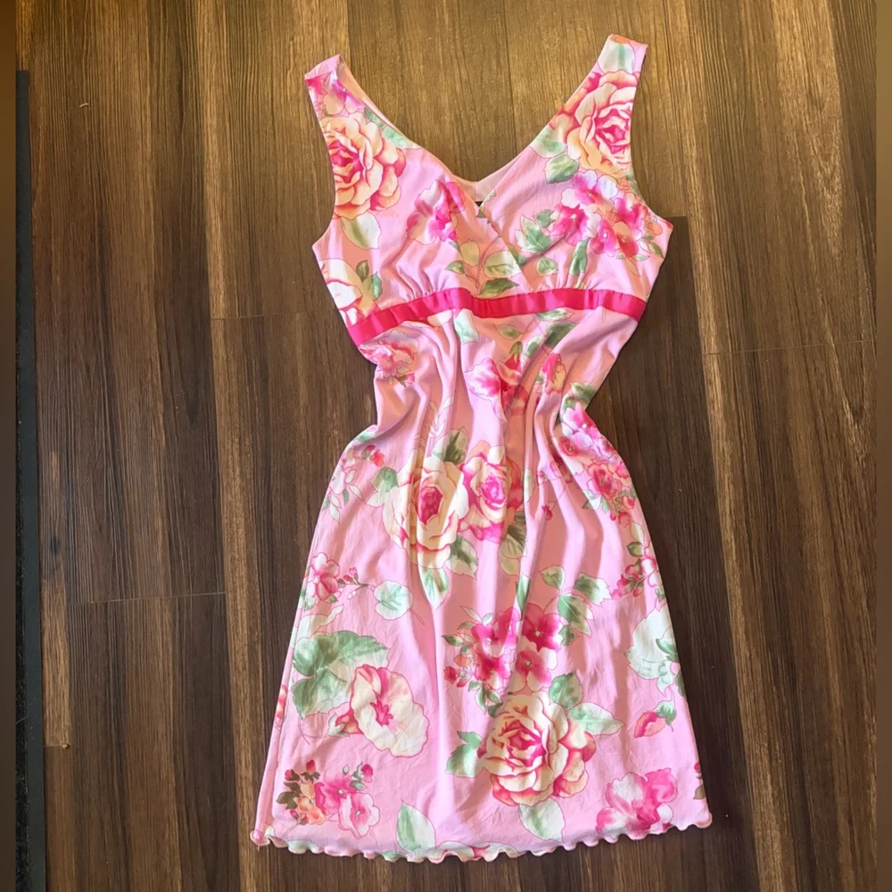 Y2K Floral Pink mini dress - Picture 3 of 15